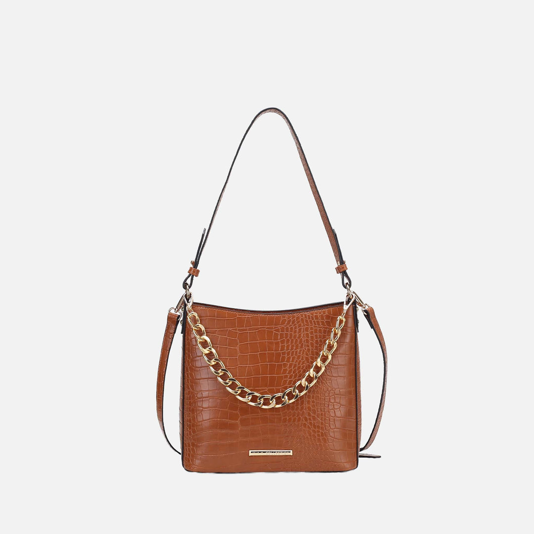 Navy MKF Collection By Mia K Bizzy Embossed Shoulder Bag