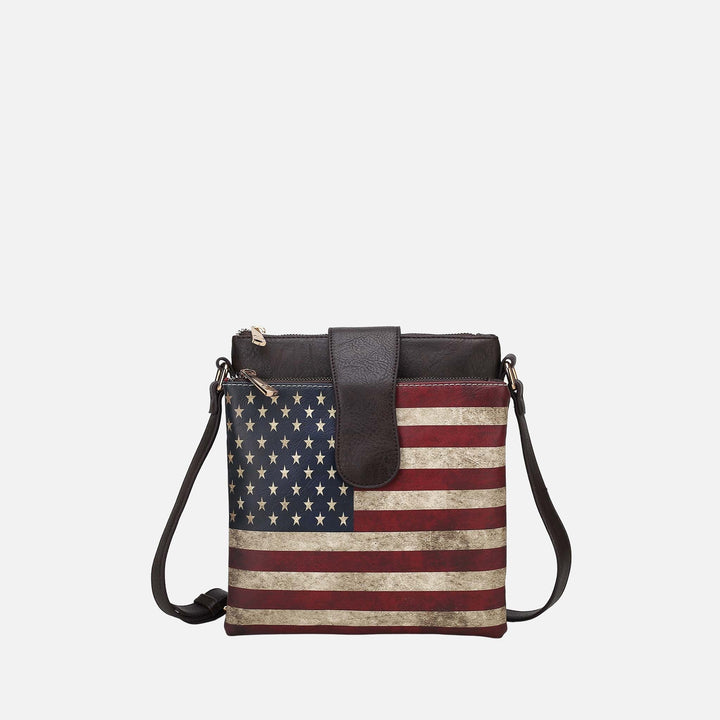 MKF Collection By Mia K Josephine Printed Flag Crossbody Bag