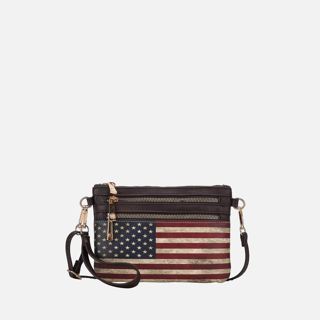 MKF Collection By Mia K Alisson Printed Flag Crossbody Bag