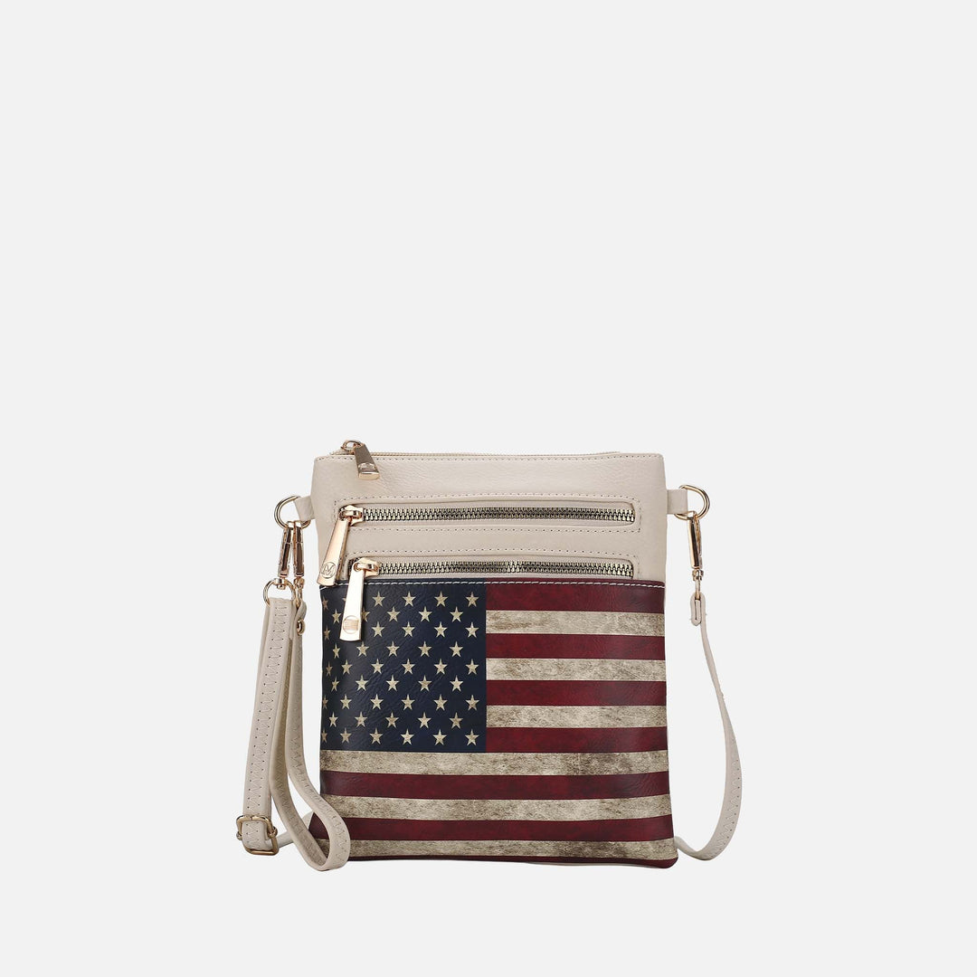 MKF Collection By Mia K Genesis Printed Flag Crossbody Bag