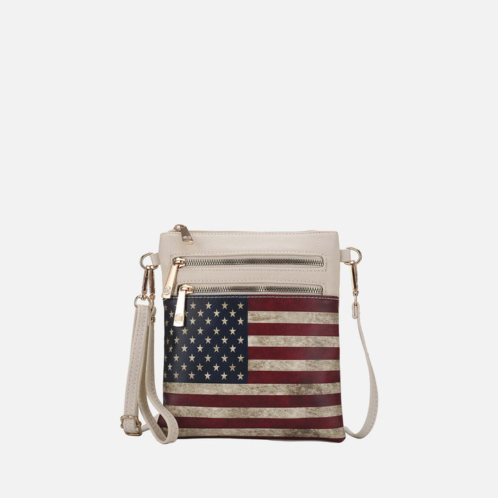 MKF Collection By Mia K Genesis Printed Flag Crossbody Bag