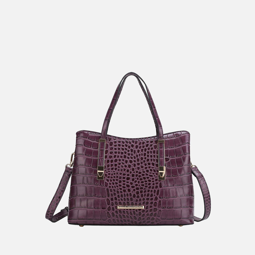 Wine MKF Collection By Mia K Aurelia Embossed Shoulder Bag