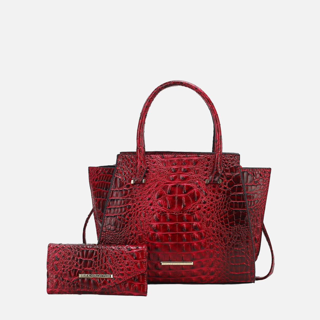 MKF Collection By Mia K Viridiana Croc Tote Bag And Set
