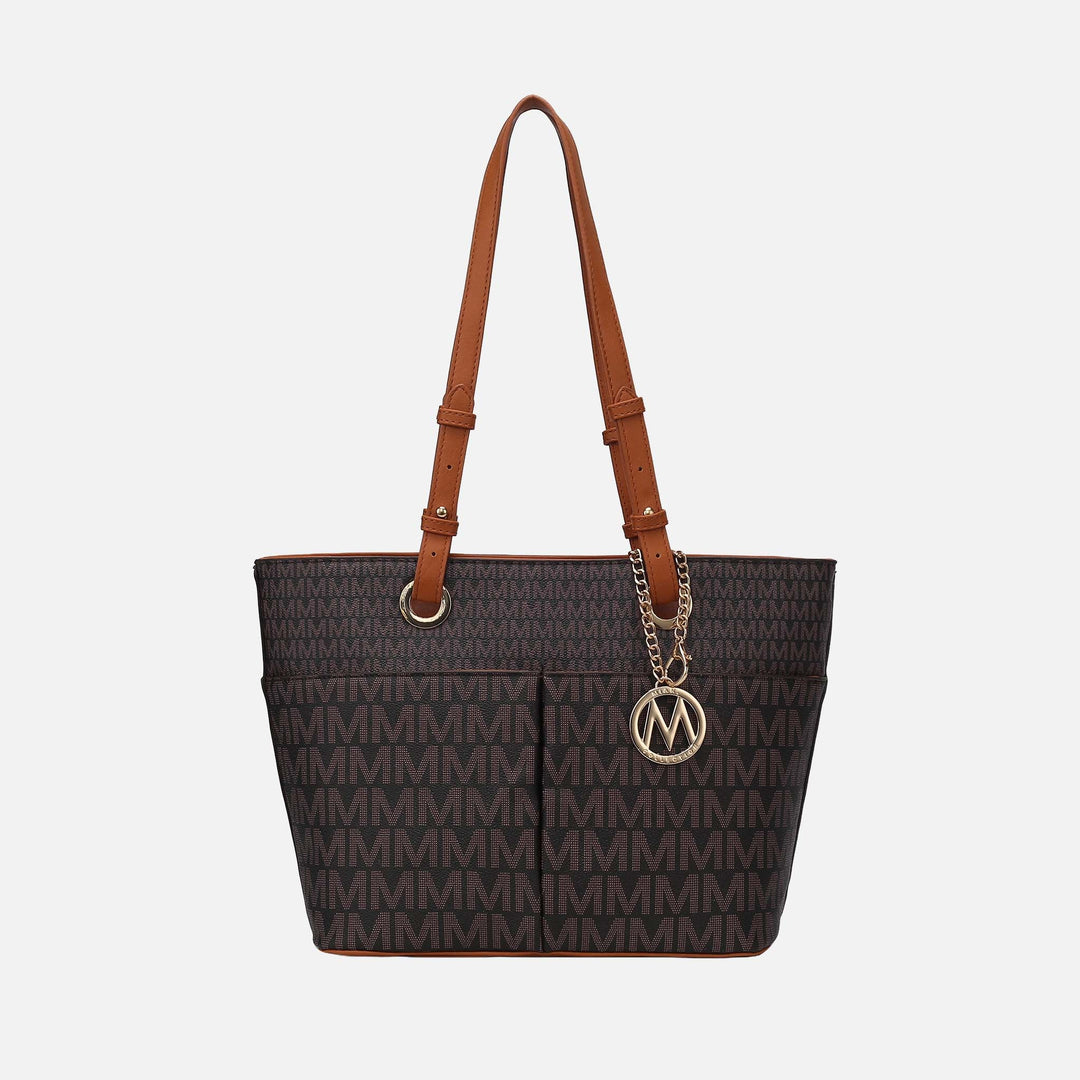 White MKF Collection By Mia K Lori Signature Tote Bag