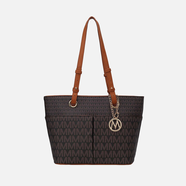 White MKF Collection By Mia K Lori Signature Tote Bag