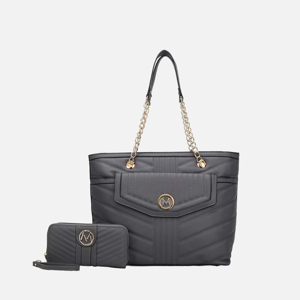 Blush MKF Collection By Mia K Chiari Tote Bag And Wallet Set