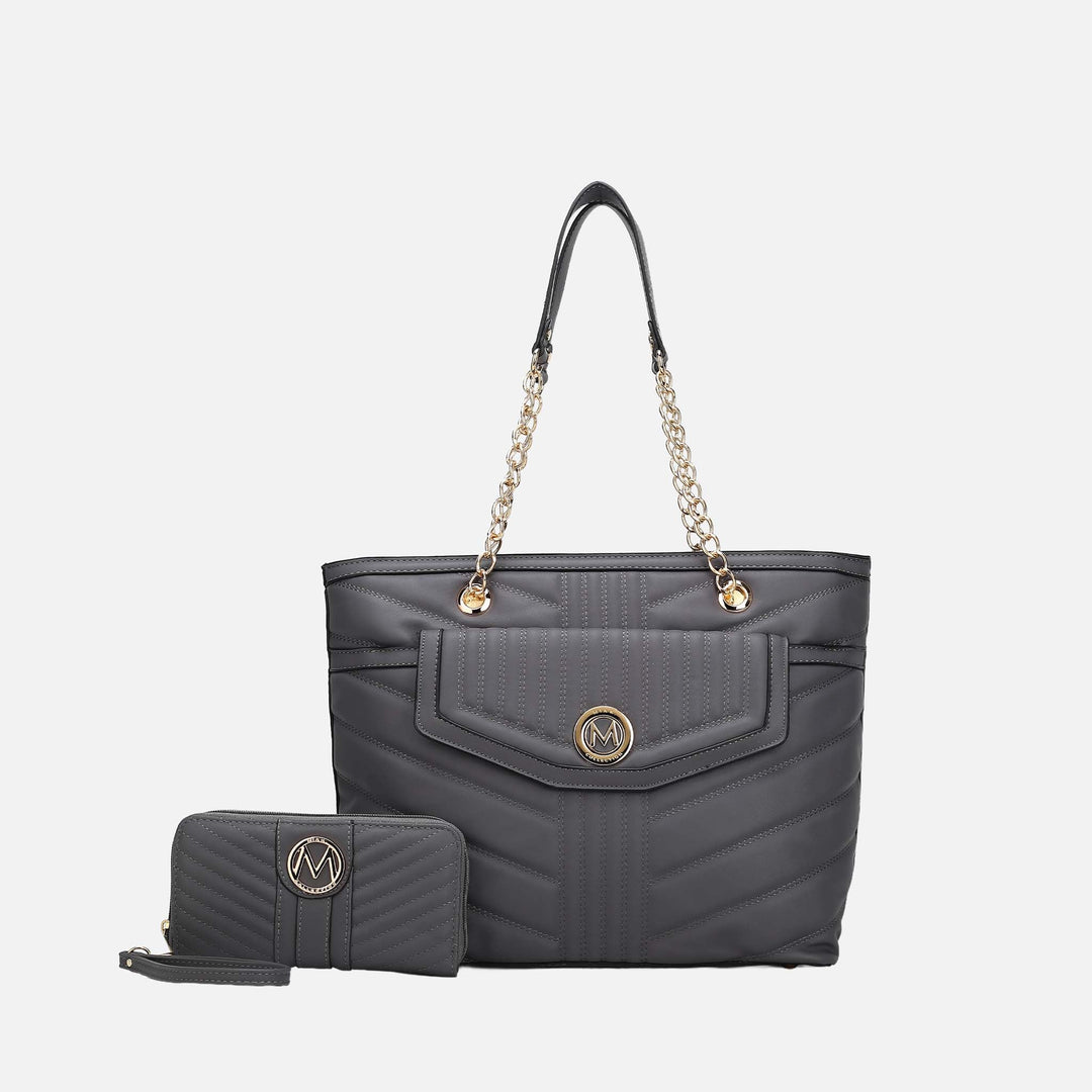 Blush MKF Collection By Mia K Chiari Tote Bag And Wallet Set