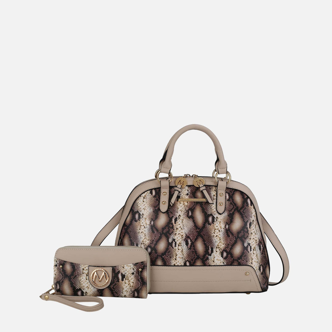 Snake Charcoal MKF Collection By Mia K Frida Ii Shoulder Bag And Set