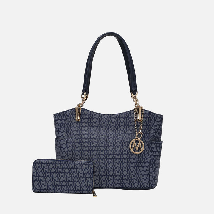 MKF Collection By Mia K Savannah Signature Tote Bag And Wallet Set