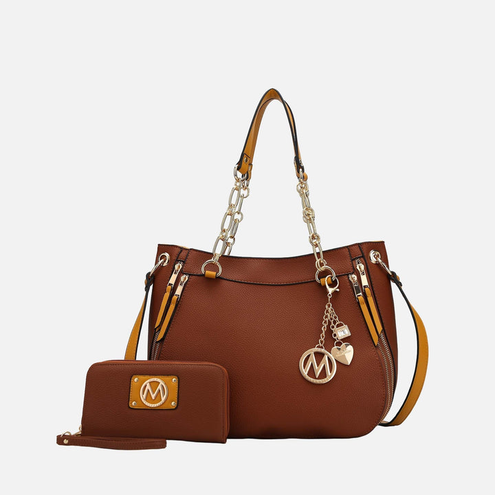 Ivory MKF Collection By Mia K Lina Shoulder Bag And Wallet Set