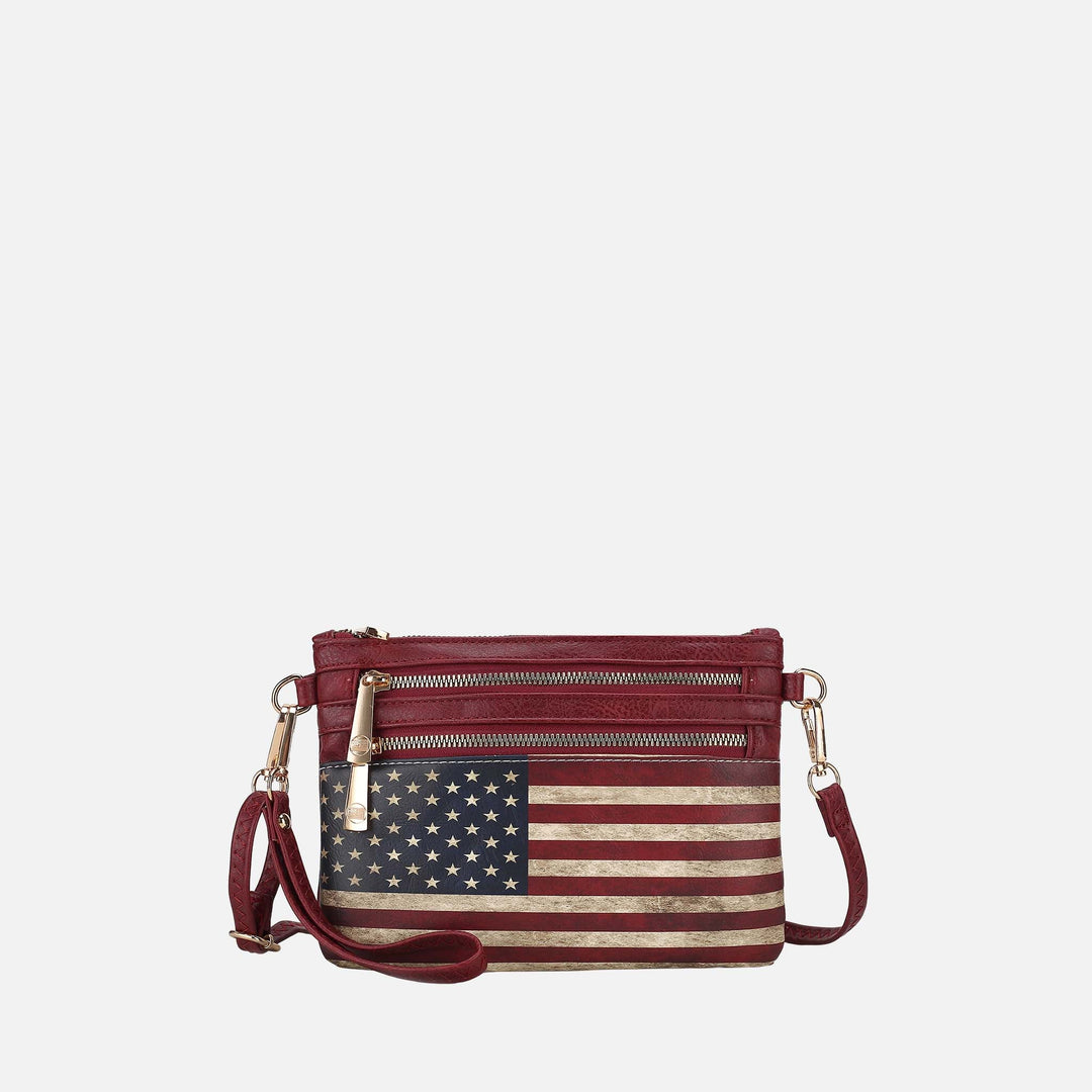 MKF Collection By Mia K Alisson Printed Flag Crossbody Bag