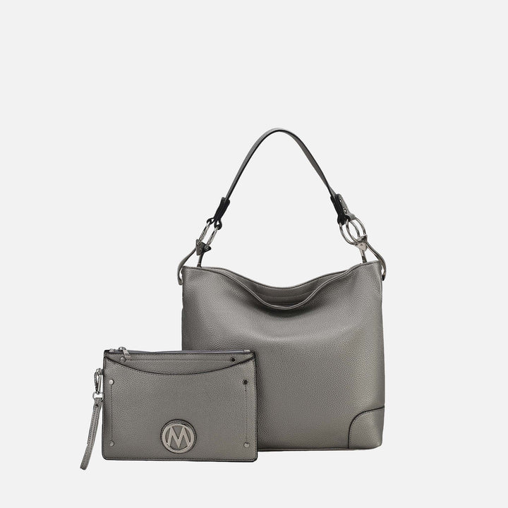 Taupe MKF Collection By Mia K Viviana Hobo Bag And Wristlet Set