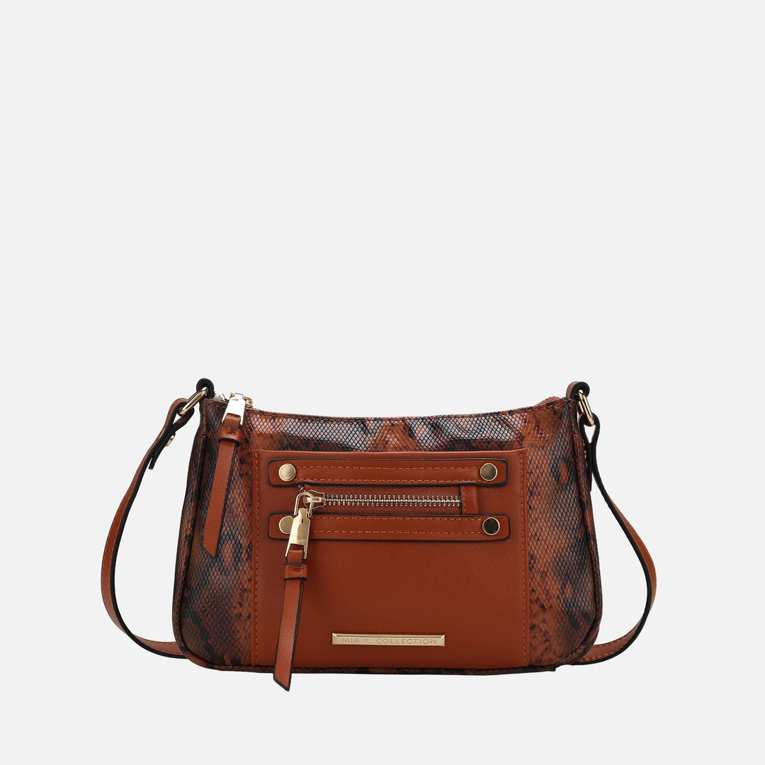 Snake Charcoal MKF Collection By Mia K Essie Embossed Crossbody Bag