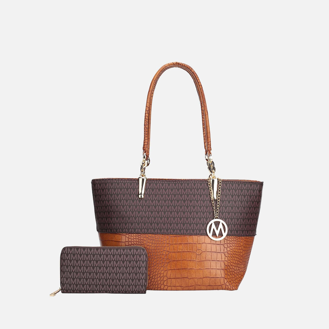 Dusty Rose MKF Collection By Mia K Sasha Signature Tote Bag