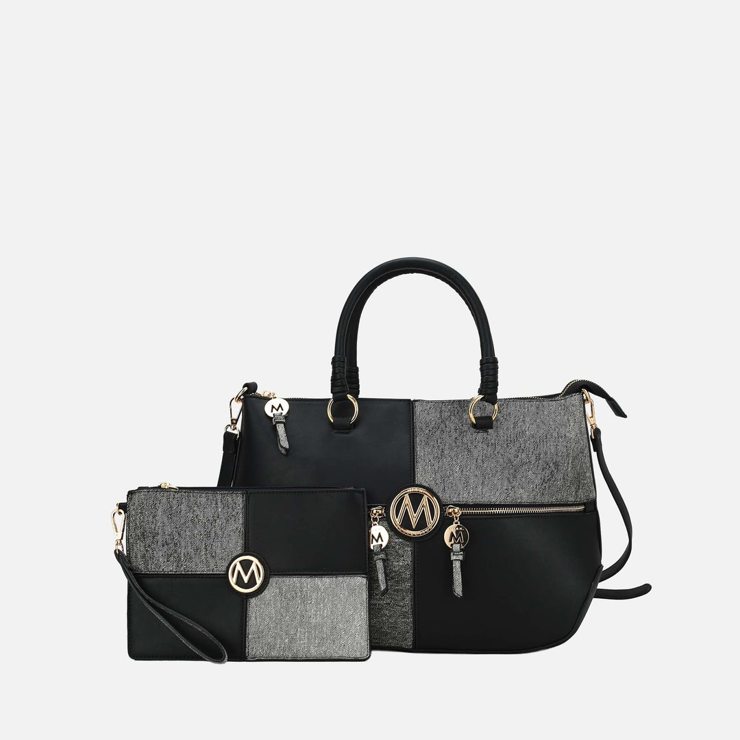 Taupe MKF Collection By Mia K Maji Tote Bag And Set