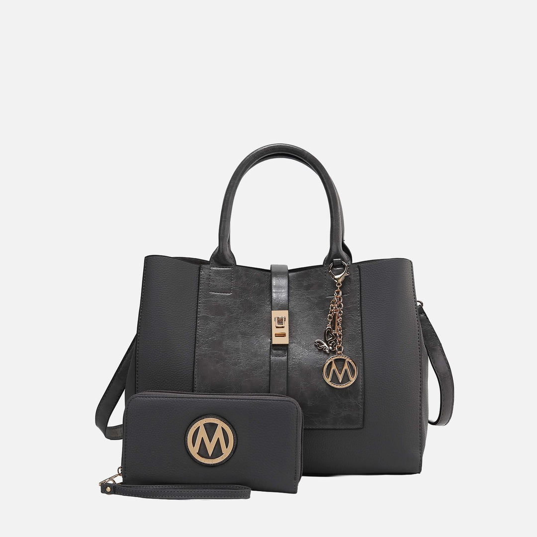Taupe MKF Collection By Mia K Yola Shoulder Bag And Wallet Set