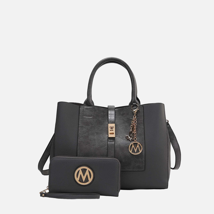 Taupe MKF Collection By Mia K Yola Shoulder Bag And Wallet Set