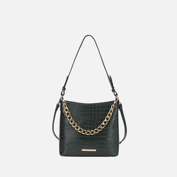 Taupe MKF Collection By Mia K Bizzy Embossed Shoulder Bag