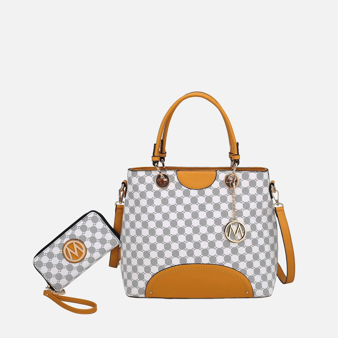 Wine MKF Collection By Mia K Gabriella Handbag And Wallet Set