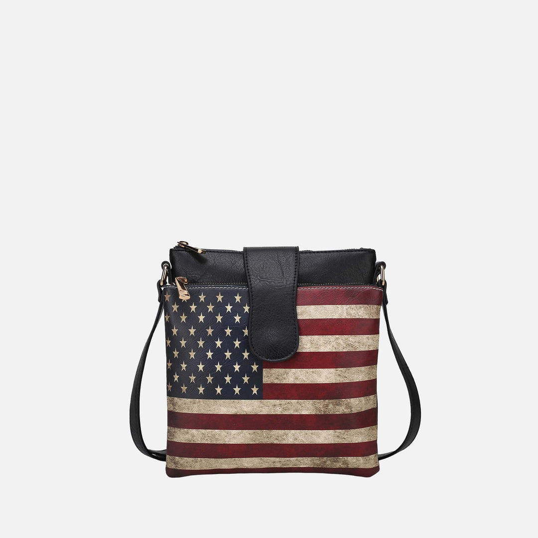 MKF Collection By Mia K Josephine Printed Flag Crossbody Bag