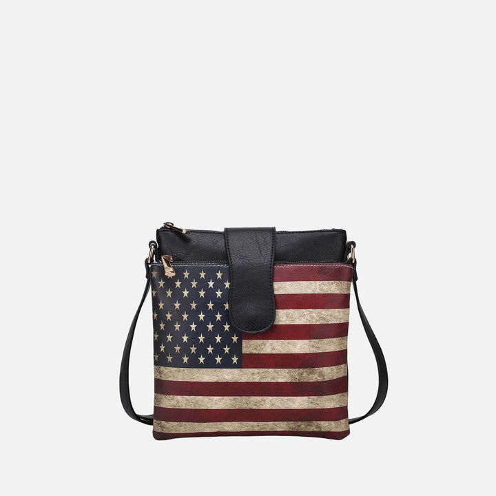 MKF Collection By Mia K Josephine Printed Flag Crossbody Bag