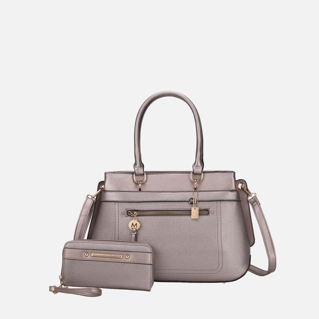 Pink MKF Collection By Mia K Gardenia Tote Bag And Wallet Set
