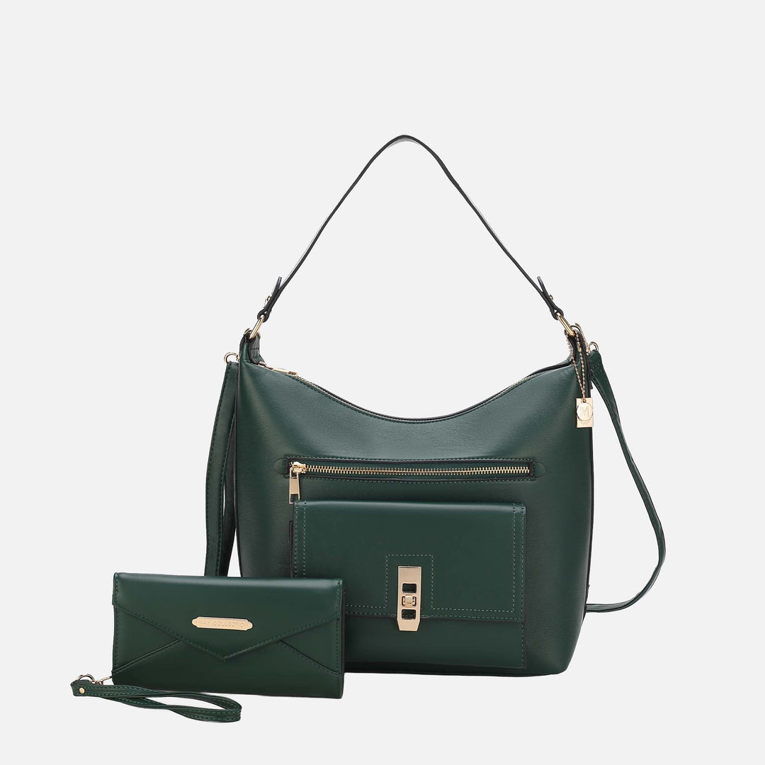 Wine MKF Collection By Mia K Clara Shoulder Bag And Set