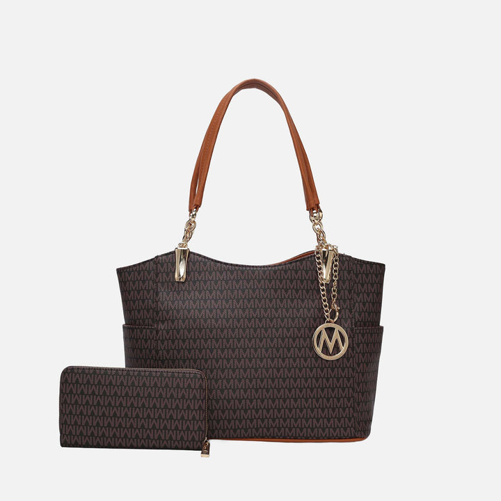 Red MKF Collection By Mia K Savannah Signature Tote Bag And Wallet Set