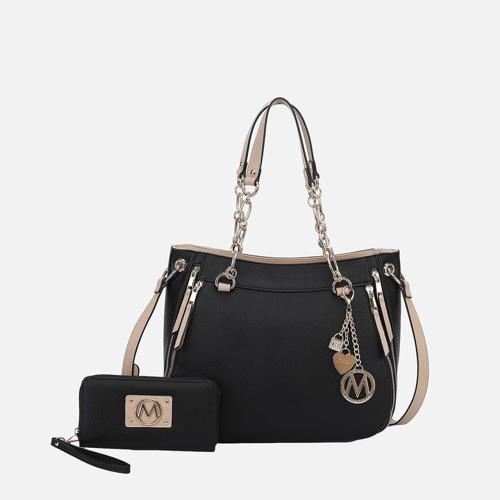 Cognac Brown MKF Collection By Mia K Lina Shoulder Bag And Wallet Set