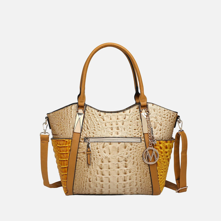 Croco Fuchsia MKF Collection By Mia K Janise Croc Tote Handbag
