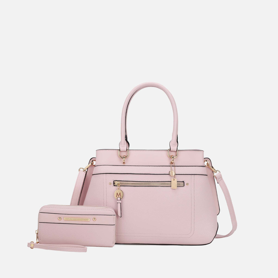 Pewter MKF Collection By Mia K Gardenia Tote Bag And Wallet Set