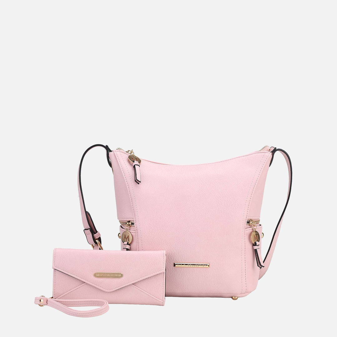 Pink MKF Collection By Mia K Lux Shoulder Bag And Set