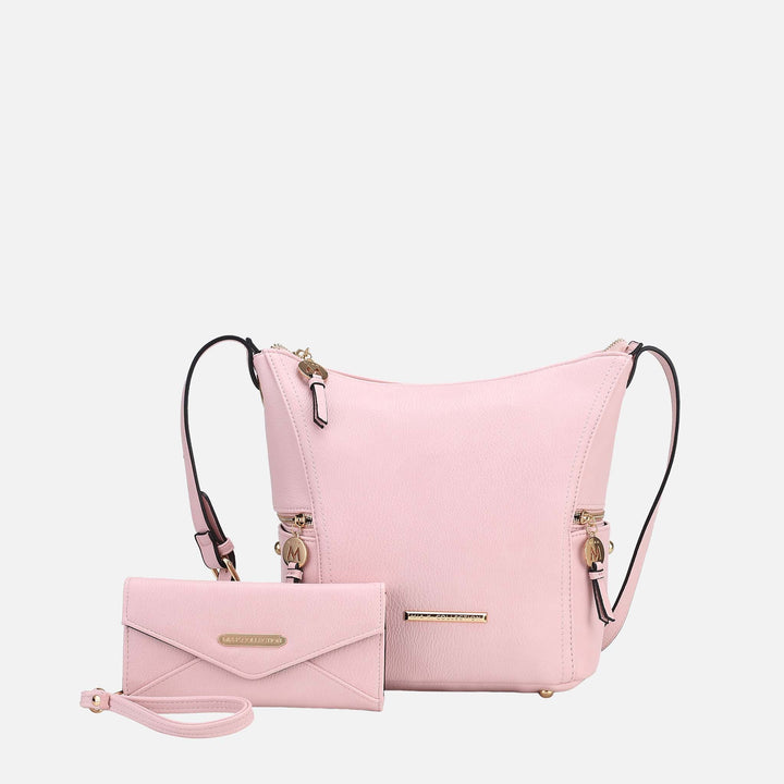 Pink MKF Collection By Mia K Lux Shoulder Bag And Set