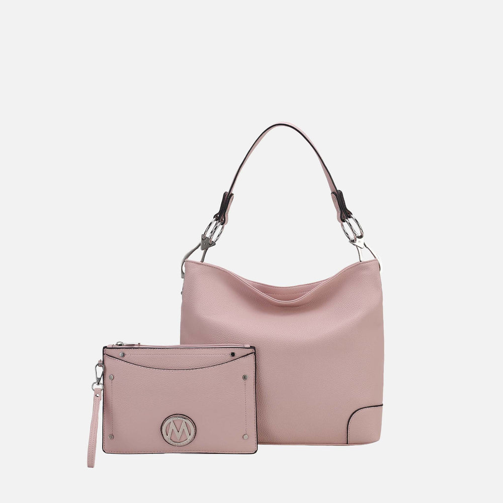 Burgundy MKF Collection By Mia K Viviana Hobo Bag And Wristlet Set