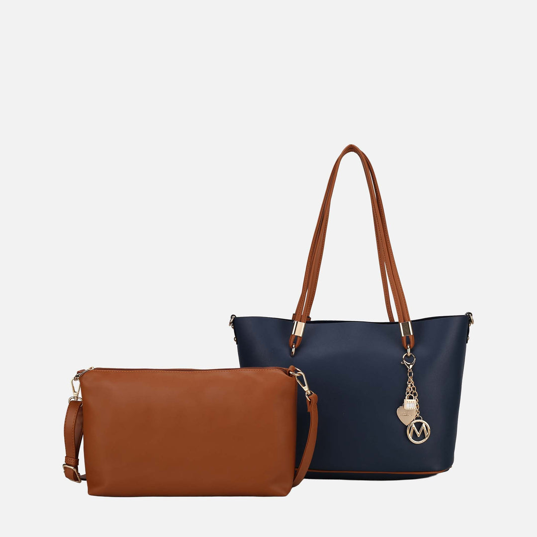 MKF Collection By Mia K Malay Tote Bag And Cosmetic Pouch Set
