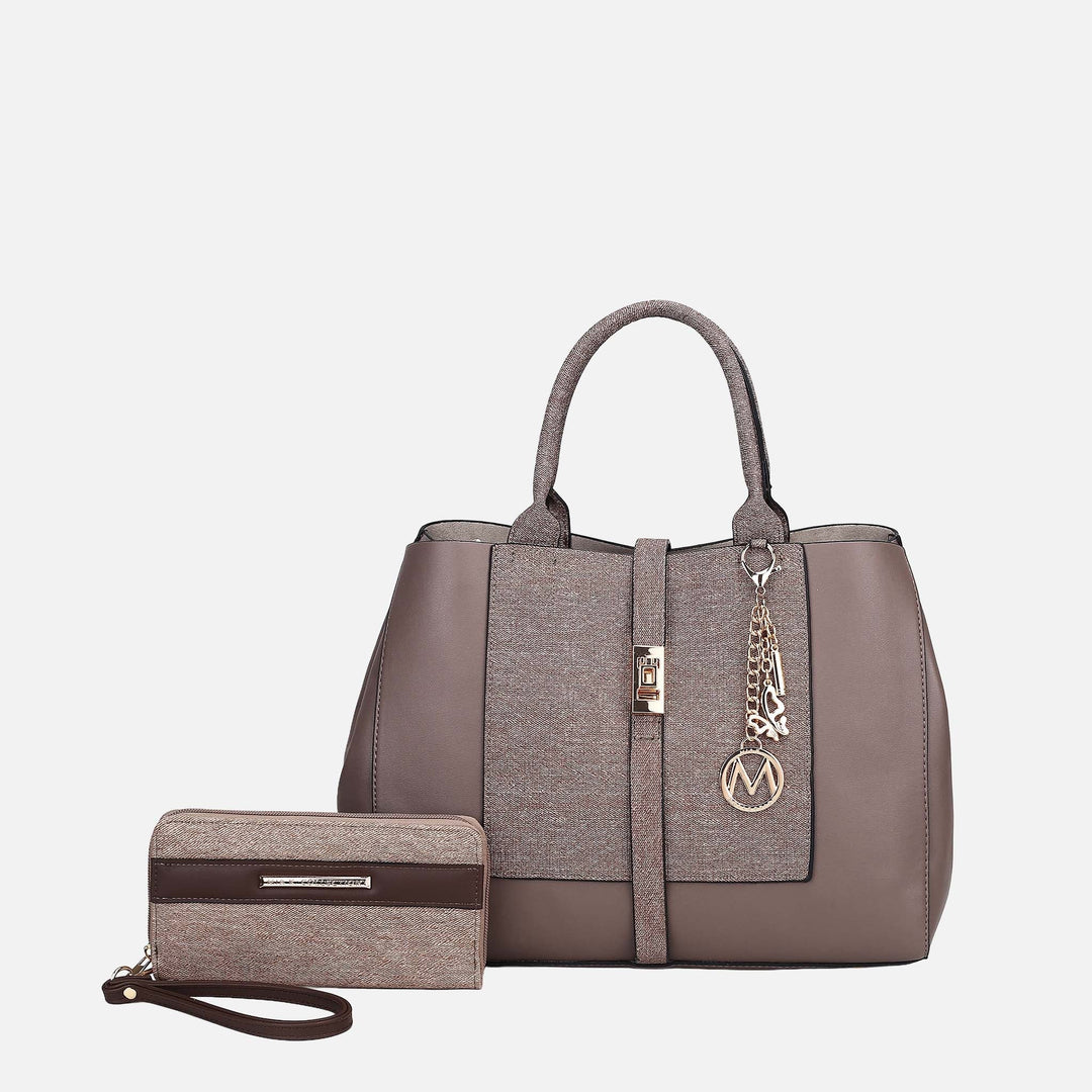 Lavender MKF Collection By Mia K Yola Ii Tote Bag And Wallet Set