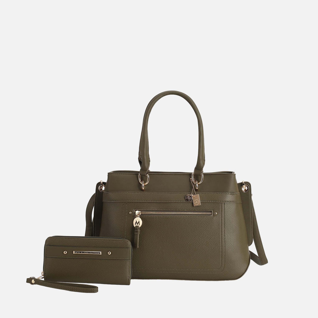 Black MKF Collection By Mia K Gardenia Tote Bag And Wallet Set