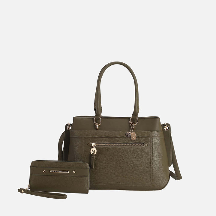 Black MKF Collection By Mia K Gardenia Tote Bag And Wallet Set