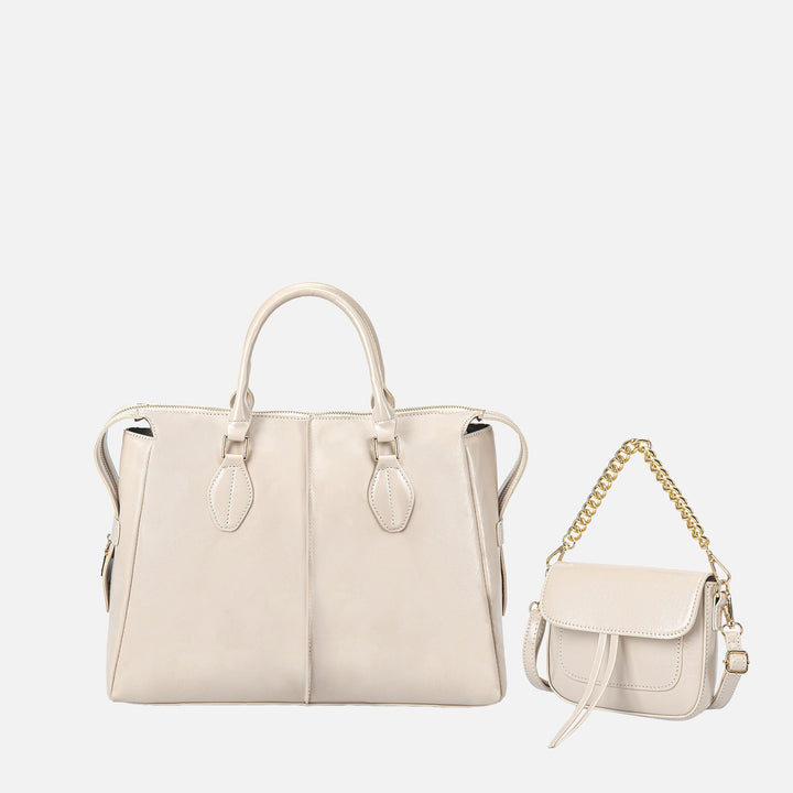 Black MKF Collection By Mia K Yareli Tote Bag With Mini Bag 2 Piece Set