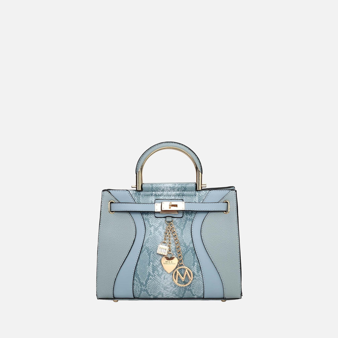 Snake Pink MKF Collection By Mia K Cassia Snake Embossed Satchel Bag