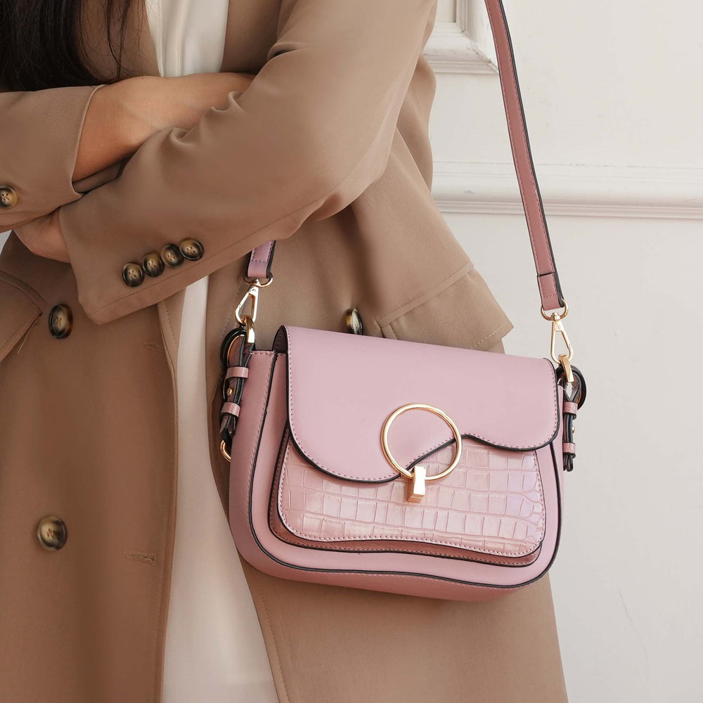 Tawny MKF Collection By Mia K Fanta Croc Shoulder Bag