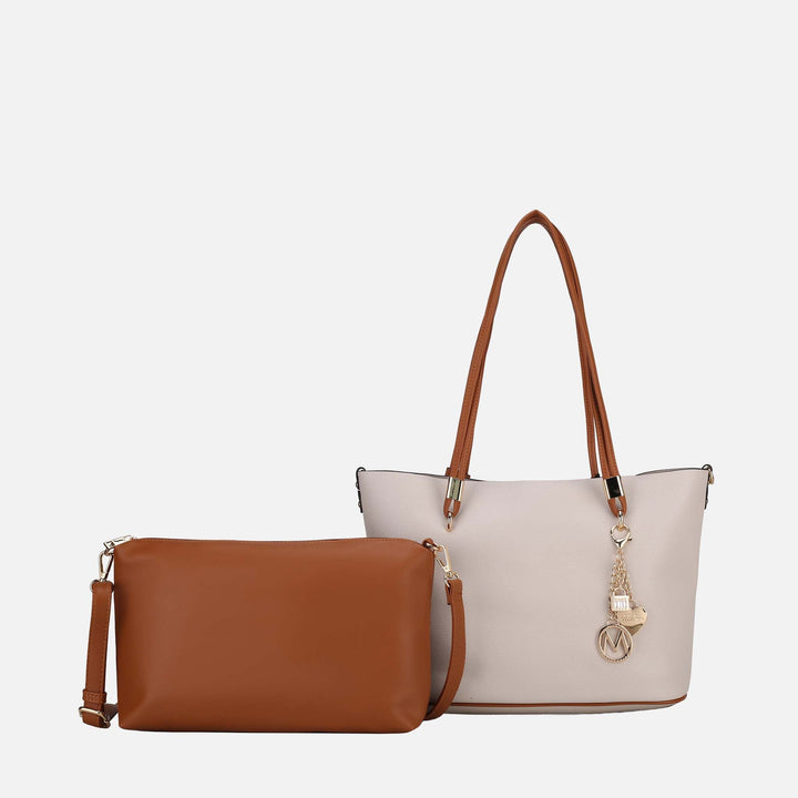 MKF Collection By Mia K Malay Tote Bag And Cosmetic Pouch Set