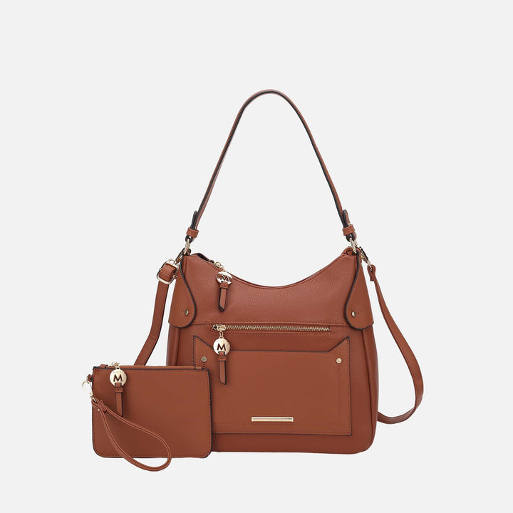 Pewter MKF Collection By Mia K Maeve Shoulder Bag And Set
