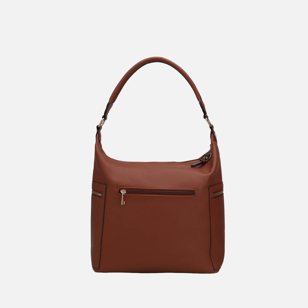 Cognac Brown MKF Collection By Mia K Ophelia Hobo Bag And Wallet Set