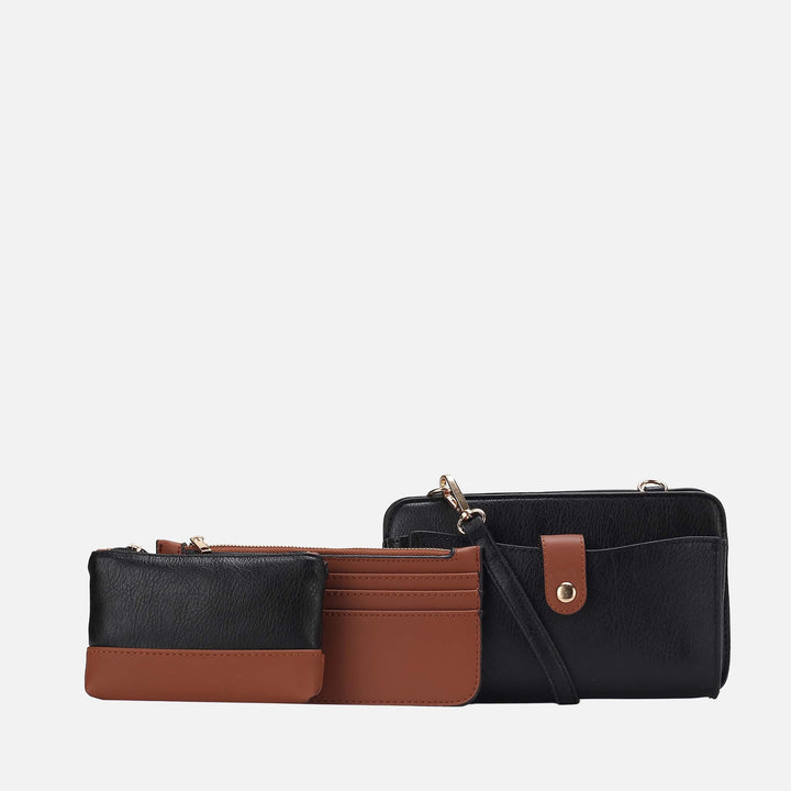 Silver MKF Collection By Mia K Muriel Crossbody Bag And Card Holder Set