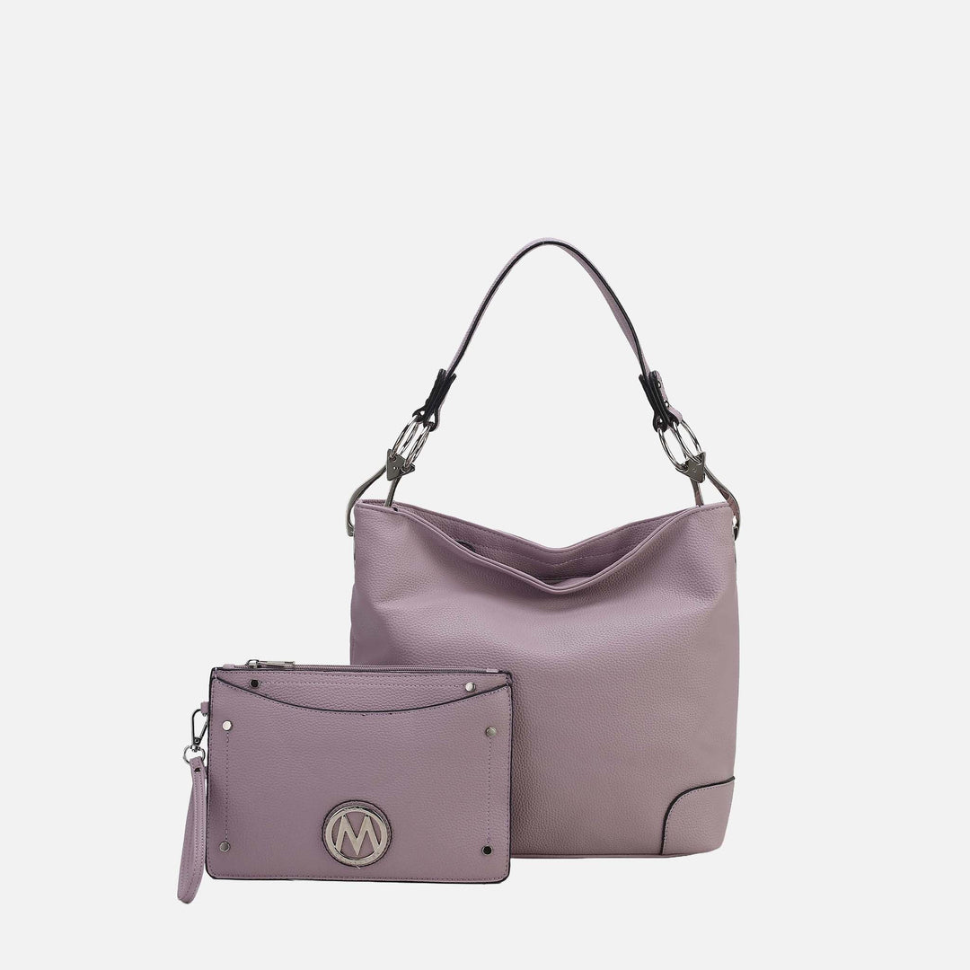Cognac Brown MKF Collection By Mia K Viviana Hobo Bag And Wristlet Set