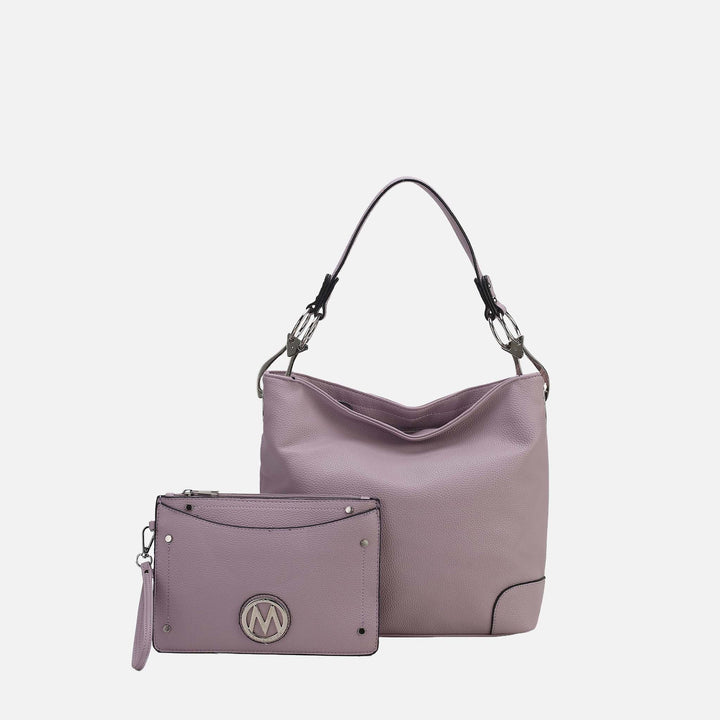 Cognac Brown MKF Collection By Mia K Viviana Hobo Bag And Wristlet Set