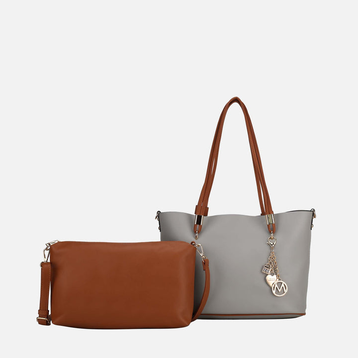 MKF Collection By Mia K Malay Tote Bag And Cosmetic Pouch Set