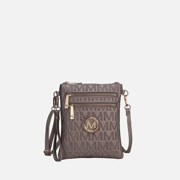 Pewter MKF Collection By Mia K Andrea Signature Crossbody Bag