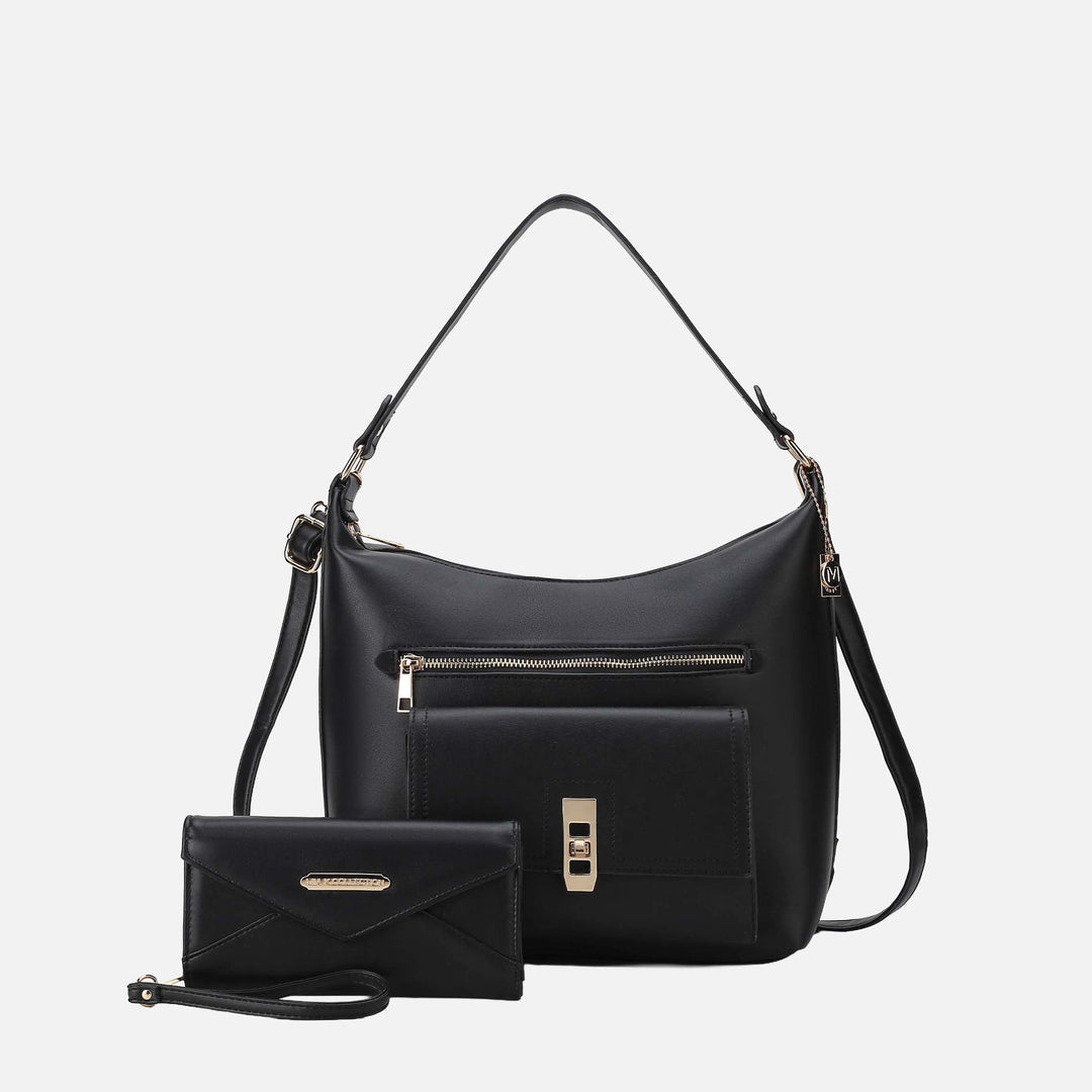 Midnight Blue MKF Collection By Mia K Clara Shoulder Bag And Set